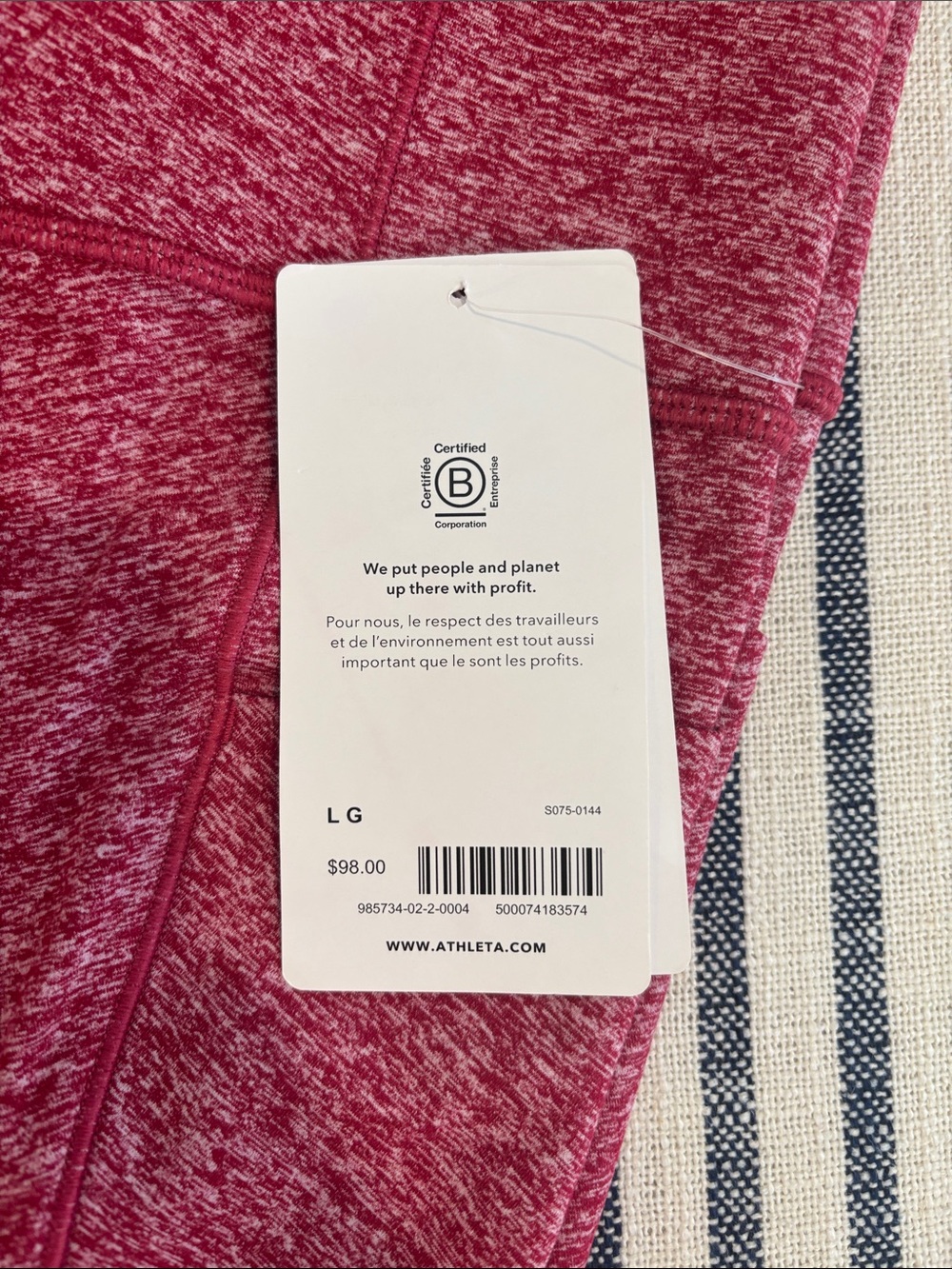 Marled Raspberry High-Rise Leggings - Picture 3 of 4